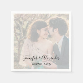 素朴エレガント写真結婚boho s スタンダードカクテルナプキン