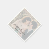 素朴エレガント写真結婚boho s スタンダードカクテルナプキン (角)