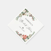 素朴エレガント冬フローラブライダルシャワー スタンダードカクテルナプキン (角)