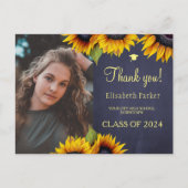 素朴エレガント卒業写真感謝してい卒者 ポストカード (正面)
