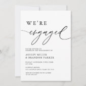 素朴エレガント婚約パーティだ婚約した 招待状 (正面)