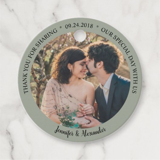 素朴エレガント感謝していの写真を撮った国の結婚式 フェイバータグ (正面)