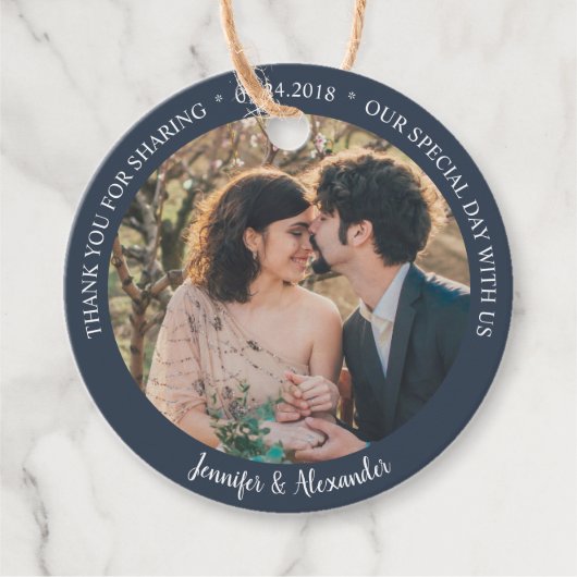 素朴エレガント感謝していの写真を撮った国の結婚式 フェイバータグ (正面)