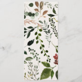 素朴エレガント植物の結婚メニュー メニュー (裏面)