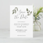 素朴エレガント植物水葉色結婚の セーブザデート (スタンド正面)