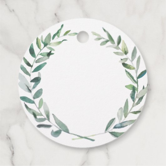 素朴エレガント水の色の葉結婚さん フェイバータグ (裏面)