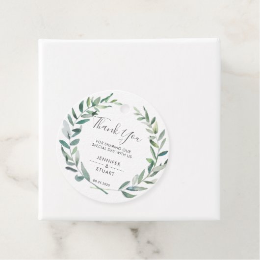 素朴エレガント水の色の葉結婚さん フェイバータグ (インサイチュ)