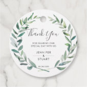 素朴エレガント水の色の葉結婚さん フェイバータグ (正面)