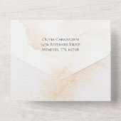 素朴エレガント水彩写真結婚の オールインワン招待状 (裏面)