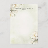素朴エレガント白フローラ結婚ズ エンクロージャーカード (裏面)