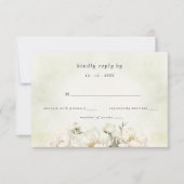 素朴エレガント白フローラ結婚ズ 出欠カード (正面)