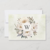 素朴エレガント白フローラ結婚ズ 出欠カード (裏面)