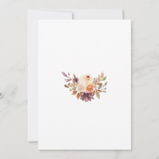 素朴エレガント秋フローラ結婚式招待状 招待状 (裏面)