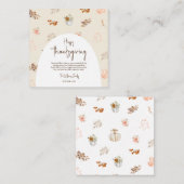 素朴エレガント秋感謝状グリーティングカード エンクロージャーカード (正面/裏面)