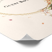 素朴エレガント秋結婚ベージュズゲストブックサイン ポスター (角)