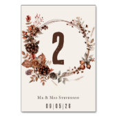 素朴エレガント秋結婚リース テーブルナンバー (裏面)