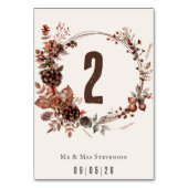 素朴エレガント秋結婚リース テーブルナンバー (正面)