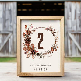 素朴エレガント秋結婚リース テーブルナンバー