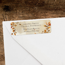 素朴エレガント秋結婚差出人住所 ラベル