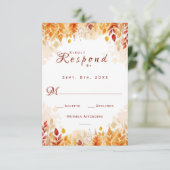 素朴エレガント紅葉水結婚色 出欠カード (スタンド正面)