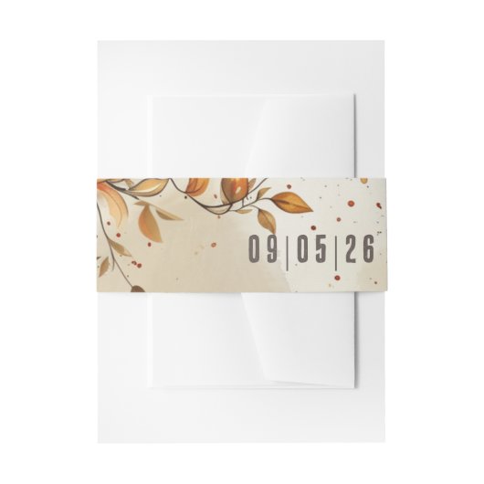 素朴エレガント紅葉結婚の 招待状ベリーバンド (正面例)