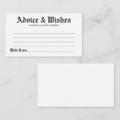 素朴エレガント結婚アドバイス&ウィッシュカード アドバイスカード (正面/裏面)