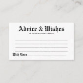 素朴エレガント結婚アドバイス&ウィッシュカード アドバイスカード (正面)