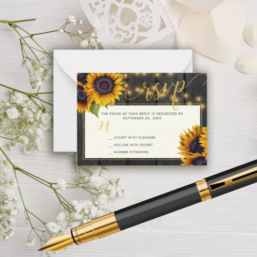 素朴エレガント結婚RSVPエンクロージャ ノートカード