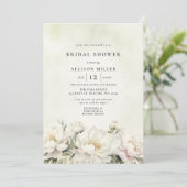 素朴エレガント緑の白フローラブライダルシャワー 招待状 (スタンド正面)