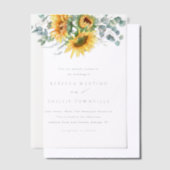 素朴エレガント花ユーカリ結婚ス ベラム紙招待状 (オフセット)