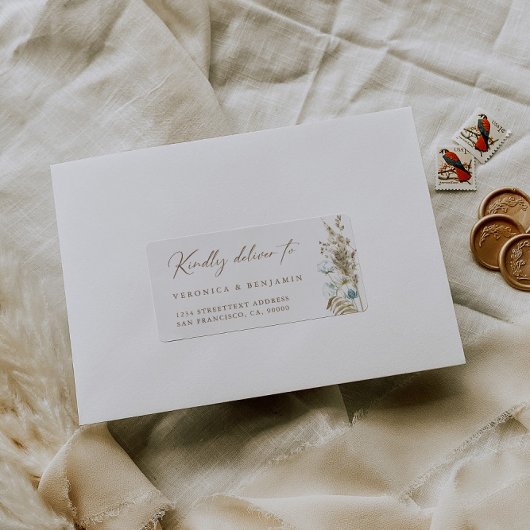 素朴エレガント花差出人住所ラベル ラベル