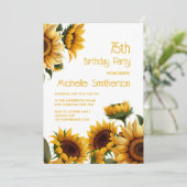 素朴エレガント花75誕生日 招待状 (スタンド正面)