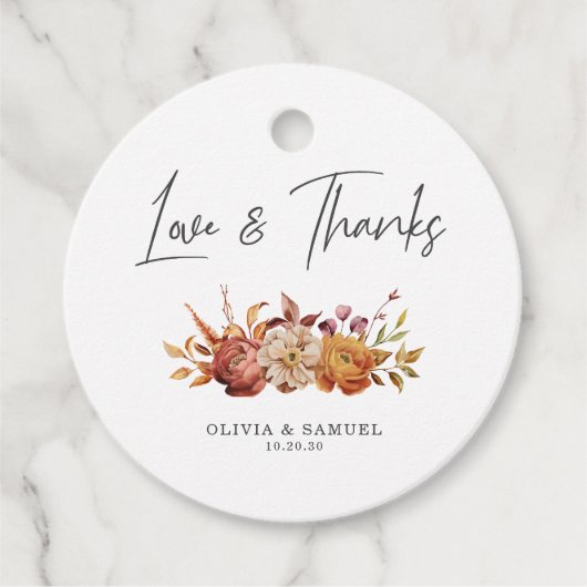 素朴エレガント葉フローラは感謝してい愛の フェイバータグ (正面)