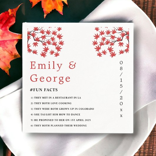 素朴エレガント葉秋ズBoho秋結婚s スタンダードカクテルナプキン