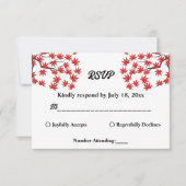 素朴エレガント葉秋ズBoho秋結婚s 出欠カード (正面)