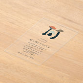 素朴エレガント野結婚茸 アクリル招待状 (レイダウン)