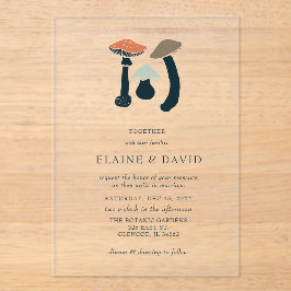 素朴エレガント野結婚茸 アクリル招待状