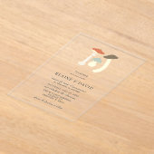 素朴エレガント野結婚茸 アクリル招待状 (レイダウン)