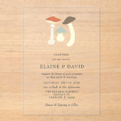 素朴エレガント野結婚茸 アクリル招待状 (正面)