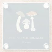 素朴エレガント野結婚茸 ガラスコースター (裏面)