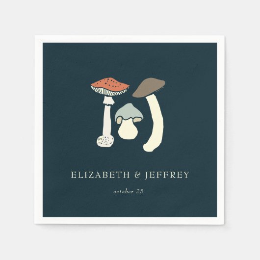 素朴エレガント野結婚茸 スタンダードカクテルナプキン (正面)