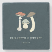 素朴エレガント野結婚茸 ストーンコースター (正面)
