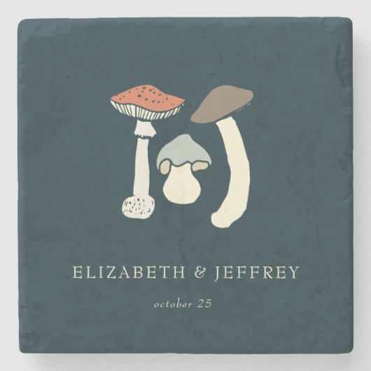 素朴エレガント野結婚茸 ストーンコースター (正面)