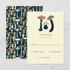 素朴エレガント野結婚茸 出欠カード