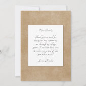 素朴エレガント金ゴールドオーナメント2写真卒業 サンキューカード (裏面)