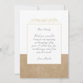 素朴エレガント金ゴールドオーナメント2写真卒業 サンキューカード (裏面)