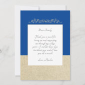 素朴エレガント金ゴールドオーナメント2写真卒業 サンキューカード (裏面)