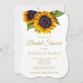 素朴エレガント金ゴールドブライダルシャワー 招待状 (正面)