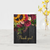 素朴エレガント金ゴールド感謝していスクリプトユー カード (黄色い花)