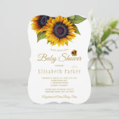 素朴エレガント金ゴールド 招待状 (スタンド正面)